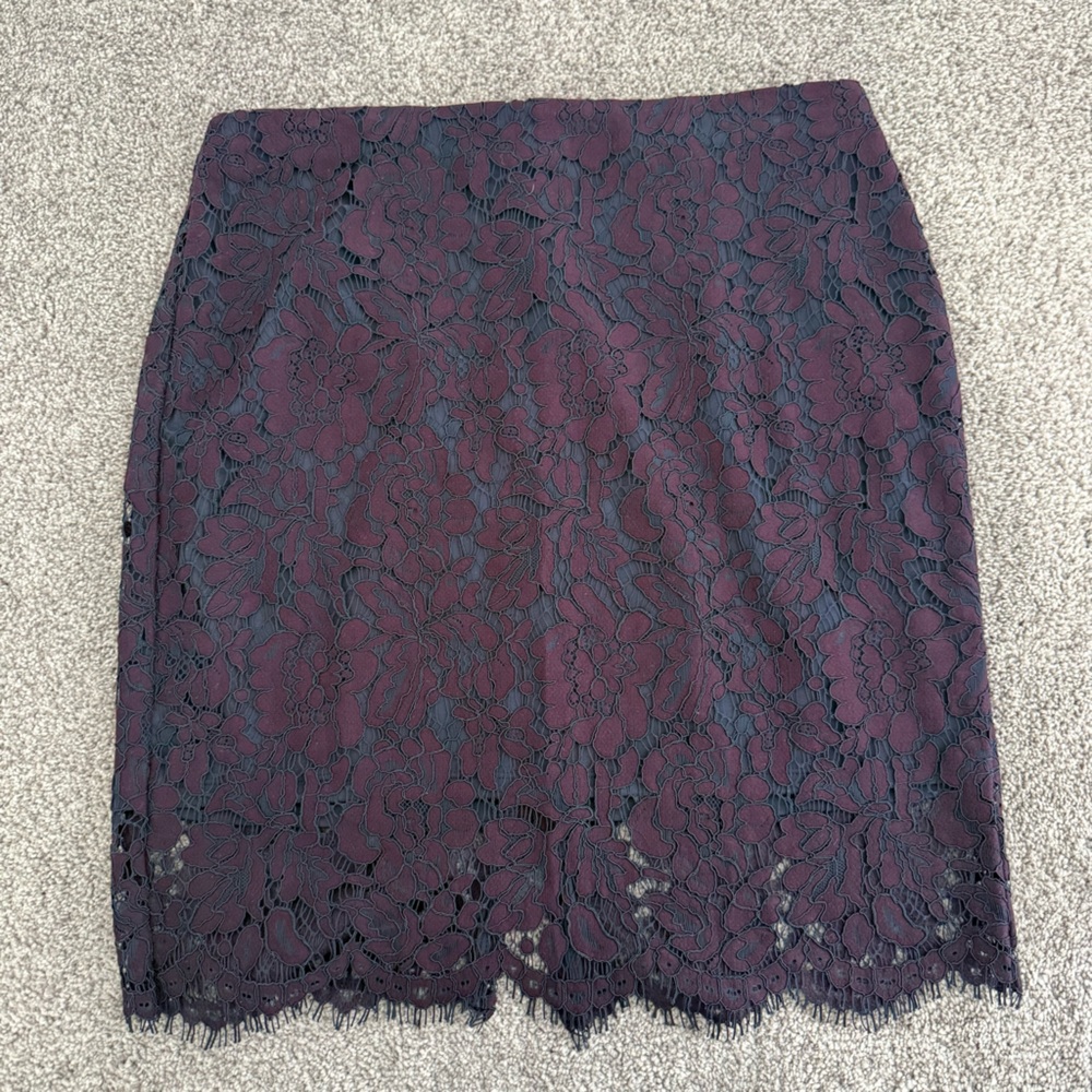 Banana Republic Lace Pencil Skirt - Deep Purple